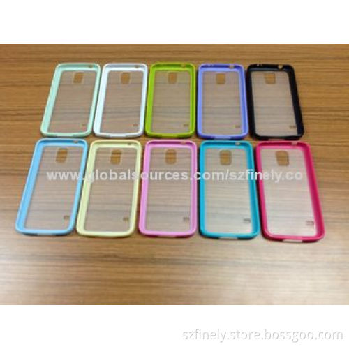 PC + TPU Mobile Phone Case for Samsung Galaxy S5, Glossy Process, Double Injection
